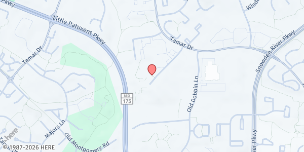 Map showing Celebration Church at 6080 Foreland Garth, Columbia, MD