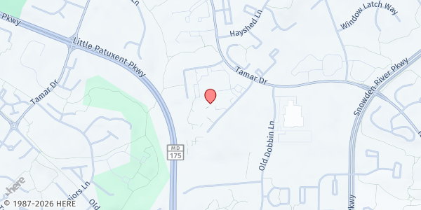 Map showing Long Reach Little Free Pantry at 6110 Foreland Garth, Columbia, MD