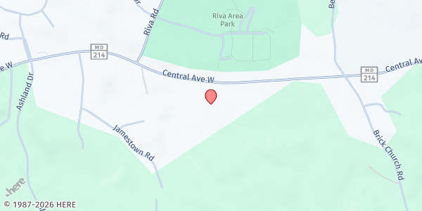 Map showing Riva Trace Baptist Church – Food Pantry at 475 West Central Avenue, Davidsonville, MD