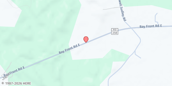 Map showing Faith Assembly of God at 250 W. Bayfront Road, Deale, MD