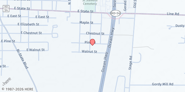 Map showing Union United Methodist Church at 1203 Pine Street, Delmar, MD