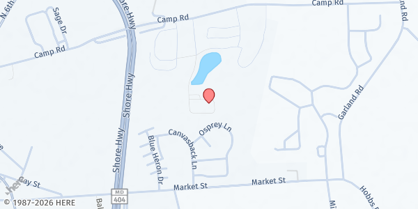 Map showing Denton Church of Free Seventh Day Adventist at 401 Aldersgate Drive, Denton, MD
