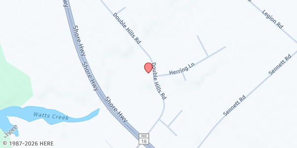 Map showing Living Waters Assembly Church at 9058 Double Hills Road, Denton, MD