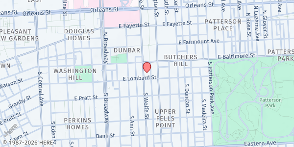 Map showing St. Micheal Outreach at 1922 East Lombard Street, Dunbar, MD