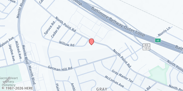 Map showing Arc of Baltimore - Eastpoint at 1401 North Point Road, Dundalk, MD