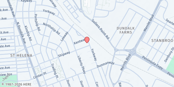 Map showing GraceWay International Community Church at 2660 Yorkway, Dundalk, MD