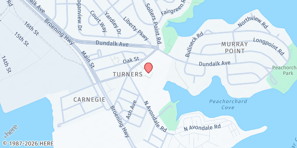 Map showing Sollers Point Multipurpose Center at 323 Sollers Point Road, Dundalk, MD