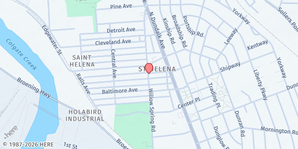 Map showing Soup for the Soul - Dundalk at 295 Willow Spring Road, Dundalk, MD