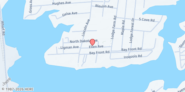 Map showing Edgemere Church of God at 7414 Ellen Ave., Edgemere, MD