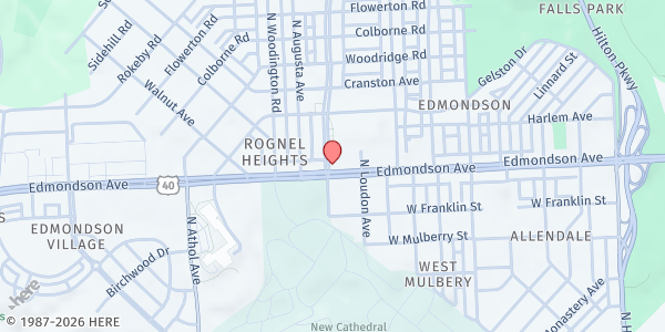 Map showing Hessed World Mission Center at 4022 Edmondson Avenue, Edmondson, MD