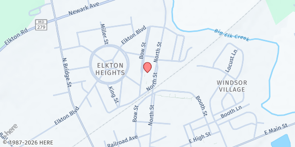 Map showing Immaculate Conception Outreach at 455 Bow Street, Elkton, MD