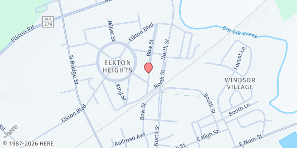 Map showing Immaculate Conception Outreach at 455 Bow Street, Elkton, MD