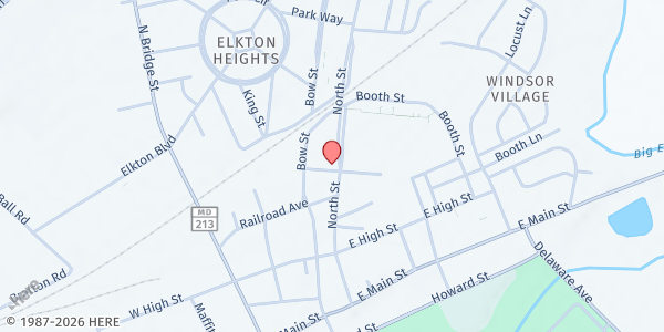 Map showing Mary Randall Center at 401 North Street, Elkton, MD