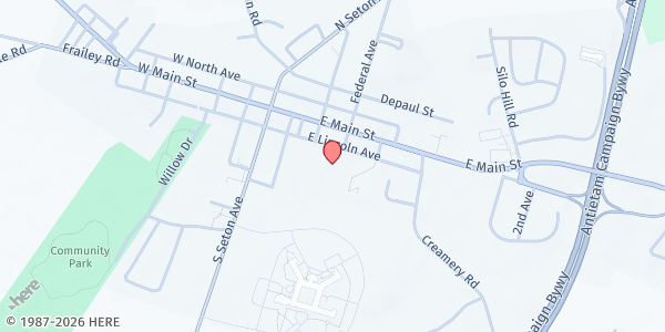Map showing Seton Center Inc. at 226 E Lincoln Ave, Emmitsburg, MD