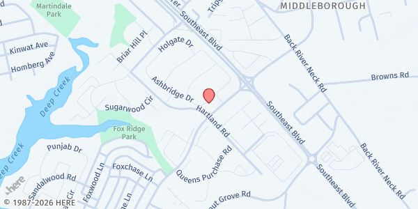 Map showing Community Assistance Network @ Creative Kids at 958 Ashbridge Drive, Essex, MD