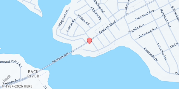 Map showing Community Assistance Network @ Essex Gateway Center at 25 Eastern Boulevard, Essex, MD