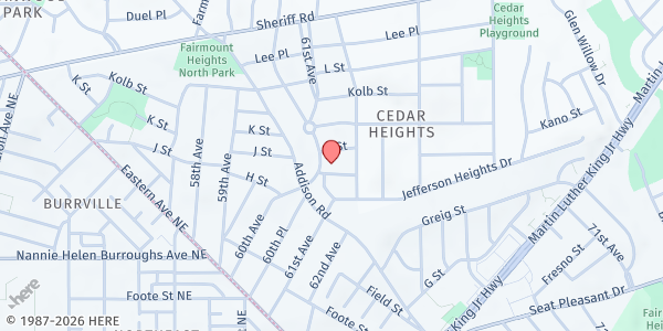 Map showing Lucille's Pantry at 6100 Jost Street, Fairmount Heights, MD