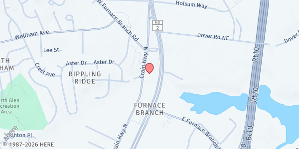 Map showing John Welsley UMC at 6922 N. Richie Hwy., Ferndale, MD