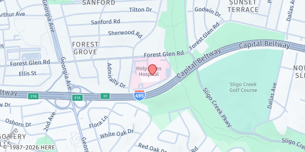 Map showing HC - Silver Spring at 1500 Forest Glen Road, Forest Glen, MD