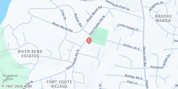 Map showing Fort Foote Baptist Church at 8310 Fort Foot Road, Fort Washington, MD
