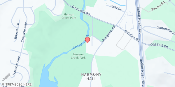 Map showing Fort Washington Food Pantry at 9801 Livingston Road, Fort Washington, MD