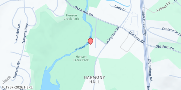 Map showing St. John's Episcopal Church at 9801 Livingston Road, Fort Washington, MD