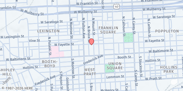 Map showing Echo House Multi-Service Center at 1705 West Fayette Street, Franklin Square, MD