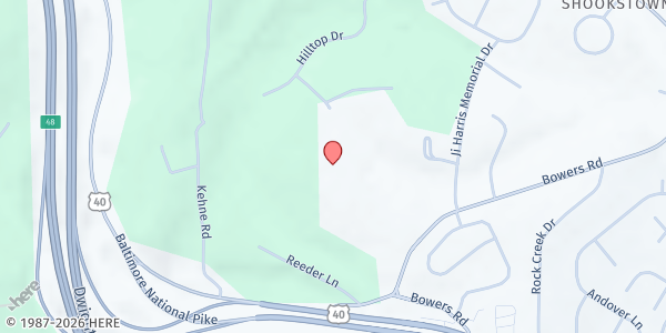 Map showing First Baptist of Frederick at 7040 Bowers Road, Frederick, MD