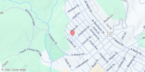 Map showing Frostburg Seventh Day Adventist at 82 W College Ave, Frostburg, MD
