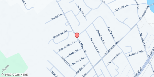 Map showing First Baptist Church of Fruitland at 630 Clyde Ave., Fruitland, MD