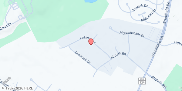 Map showing Calvary Pentecostal Ministries at 7910 Cessna Avenue, Gaithersburg, MD