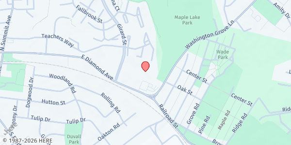 Map showing Family Services, Inc. - Gaithersburg at 630 E. Diamond Ave, Gaithersburg, MD