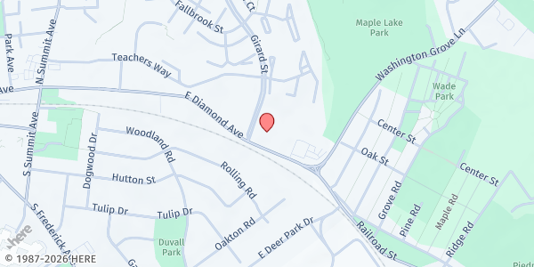 Map showing Gaithersburg Family Service Agency at 602 East Diamond Ave., Gaithersburg, MD