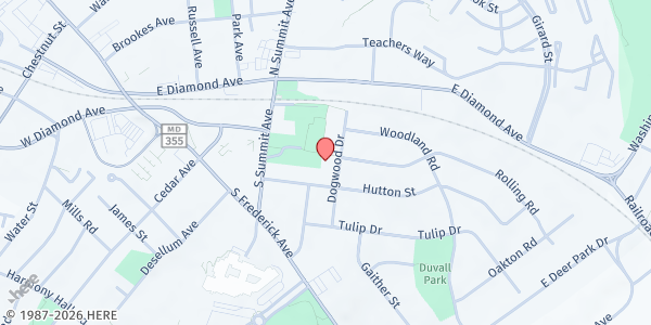 Map showing Gaithersburg Help at 301 Muddy Branch Road, Gaithersburg, MD