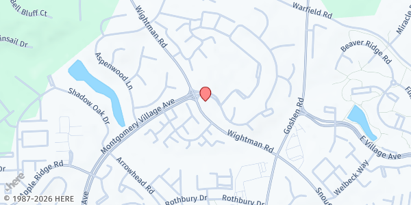 Map showing Montgomery Village Little Free Pantry at Covenant United Methodist Church at 20301 Pleasant Ridge Drive, Gaithersburg, MD