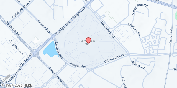 Map showing So What Else - Gaithersburg at 701 Russell Ave., Gaithersburg, MD