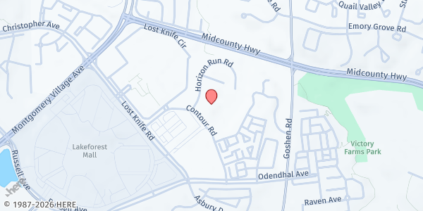 Map showing So What Else @ South Lake Elementary Parking Lot at 18201 Contour Road, Gaithersburg, MD