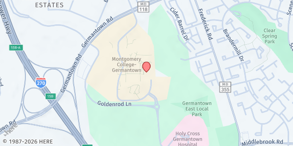 Map showing Manna Food @ Montgomery College Germantown Campus at 20200 Observation Drive, Germantown, MD
