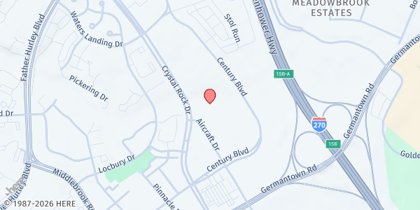 Map showing Salvation Army - Germantown at 20021 Aircraft Drive, Germantown, MD