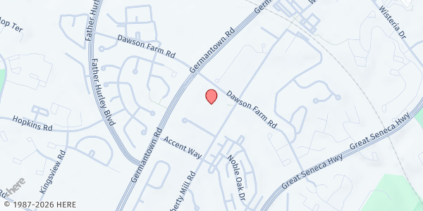 Map showing The Upcounty Hub @ Germantown Elementary School at 19110 Liberty Mill Road, Germantown, MD