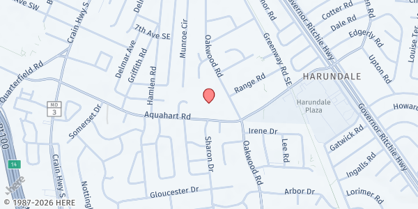 Map showing Afentist Community Services - Glen Burnie at 510 Aquahart Road, Glen Burnie, MD