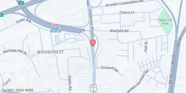 Map showing Fouse Center at 6401 Ritchie Highway, Glen Burnie, MD