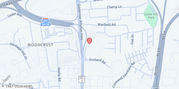 Map showing Fouse Center at 6401 Richie Hwy., Glen Burnie, MD