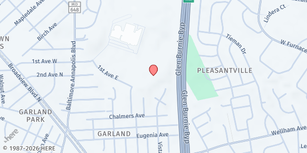 Map showing Hilltop Elementary School at 415 Melrose Avenue, Glen Burnie, MD