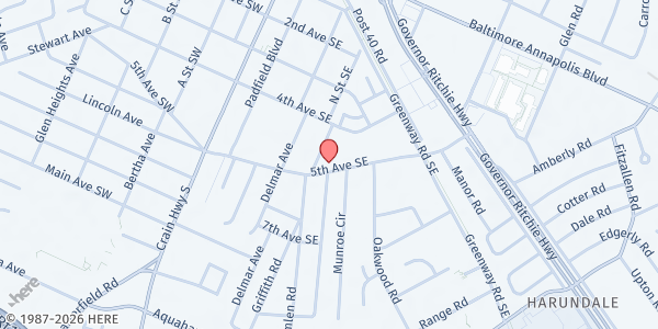 Map showing NCEON - Financial Assistance for Food at 304 5th Avenue Southeast, Glen Burnie, MD