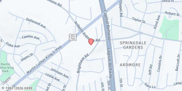 Map showing Shiloh Baptist Church - Camp Glory at 8801 Ardwick Ardmore, Glenarden, MD