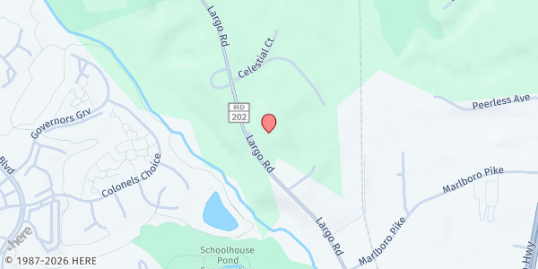 Map showing Marlboro Churches Food Bank at 4610 Largo Road, Greater Upper Marlboro, MD