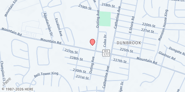 Map showing Winning Souls Evangelistic Church Helping Hands Food Pantry at 2322 Mountain Rd., Green Haven, MD