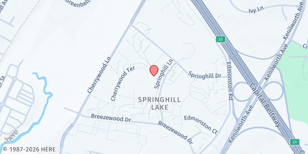 Map showing Transitional Housing PG City DSS at 9202 Springhill Lane, Greenbelt, MD