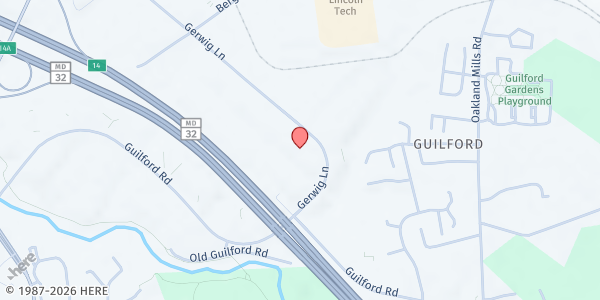 Map showing SOUTH Community - Columbia at 9385 Gerwig Lane, Guilford, MD